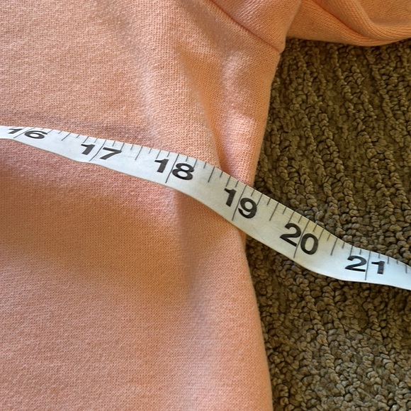 Adidas women’s peach pullover sweatshirt white stripes SZ M - Picture 7 of 9